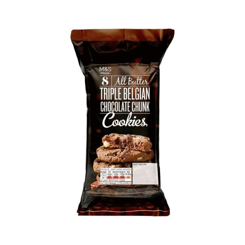 M&S All Butter Triple Belgian Chocolate Chunk Cookies 200g