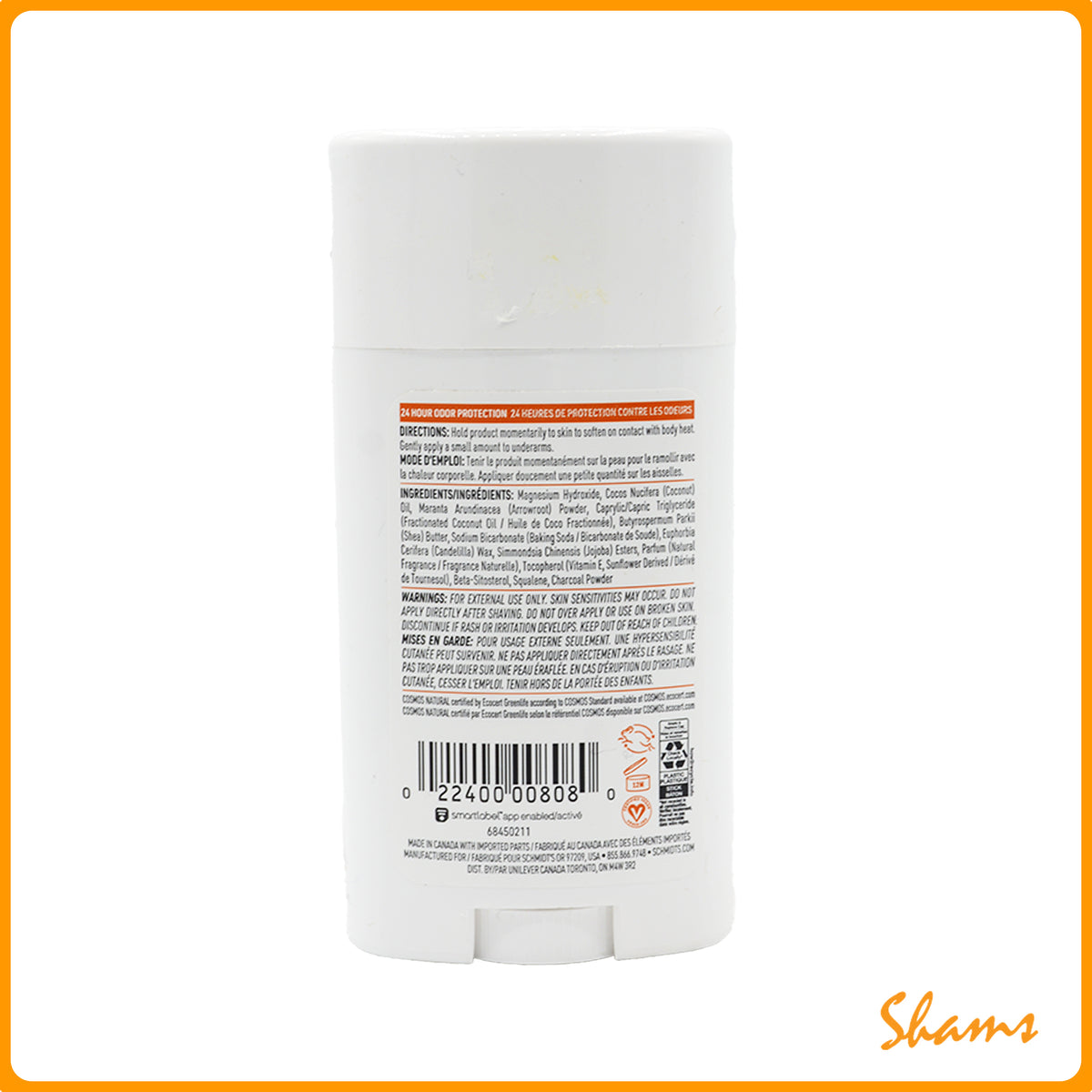 Schmidt's Signature Sandalwood & Citrus Deo Stick 75g