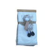 Chick Pea Baby Blanket Set Sherpa Reverse Giraffe Soft Toy Baby Gift Ribbed Trim