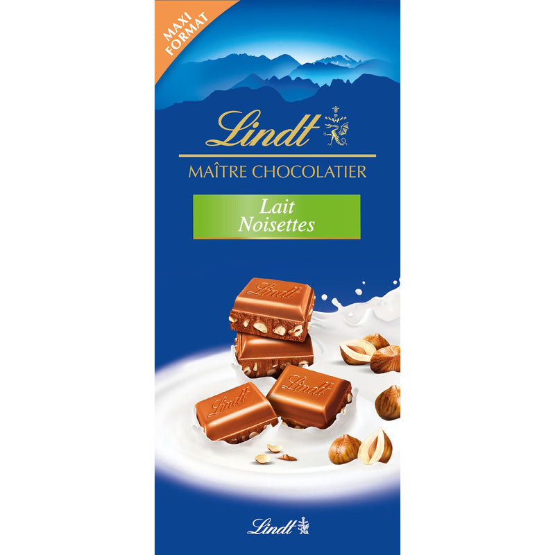 Lindt Maitre Chocolatier Milk Hazelnuts Bar 190g