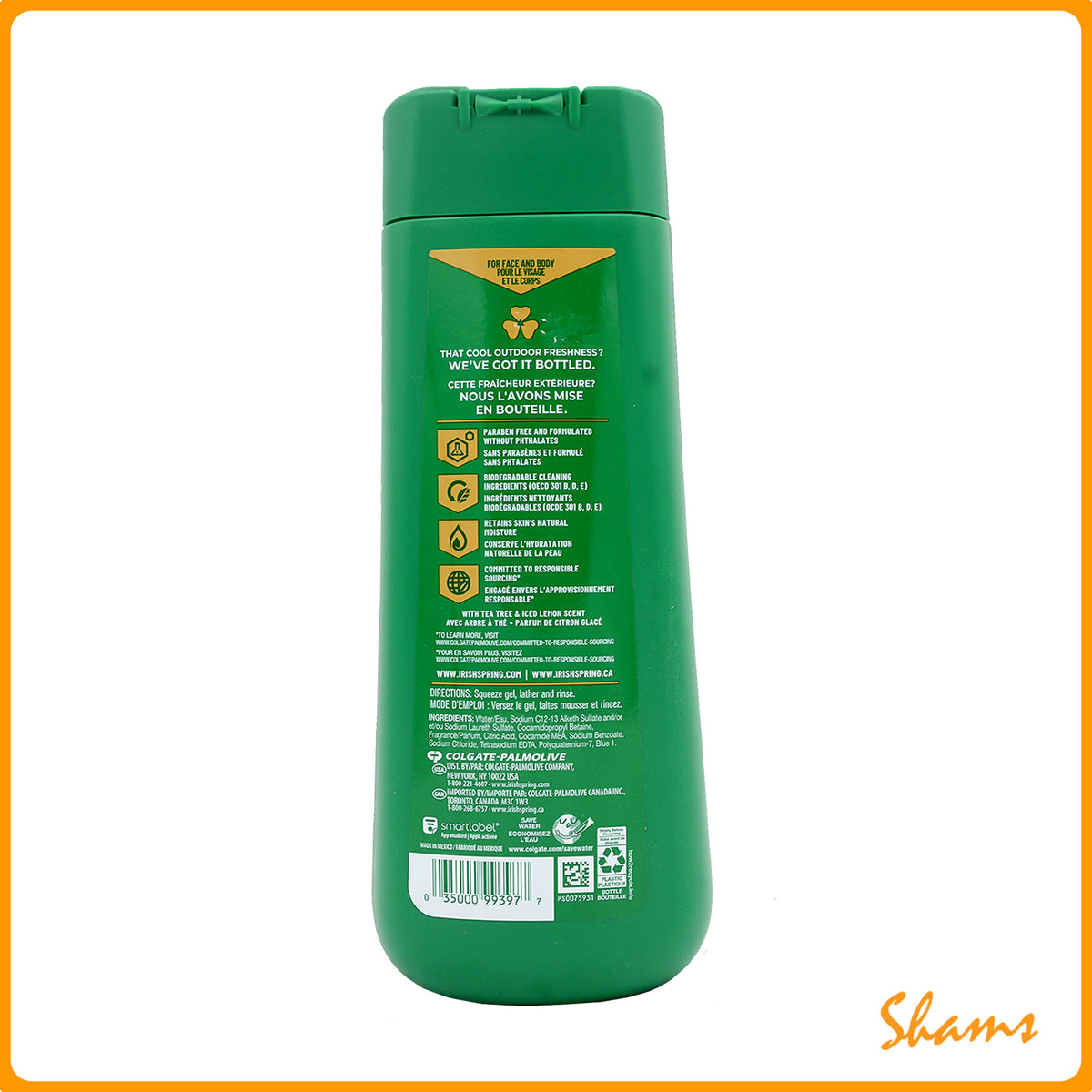 Irish Spring Ultimate Wakeup Moisturizing Face + Body Wash 591ml