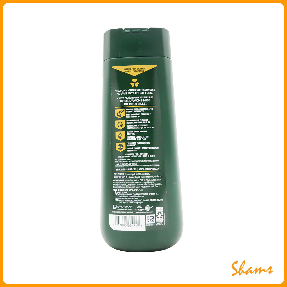 Irish Spring Mountain Chill Moisturizing Face + Body Wash 591ml