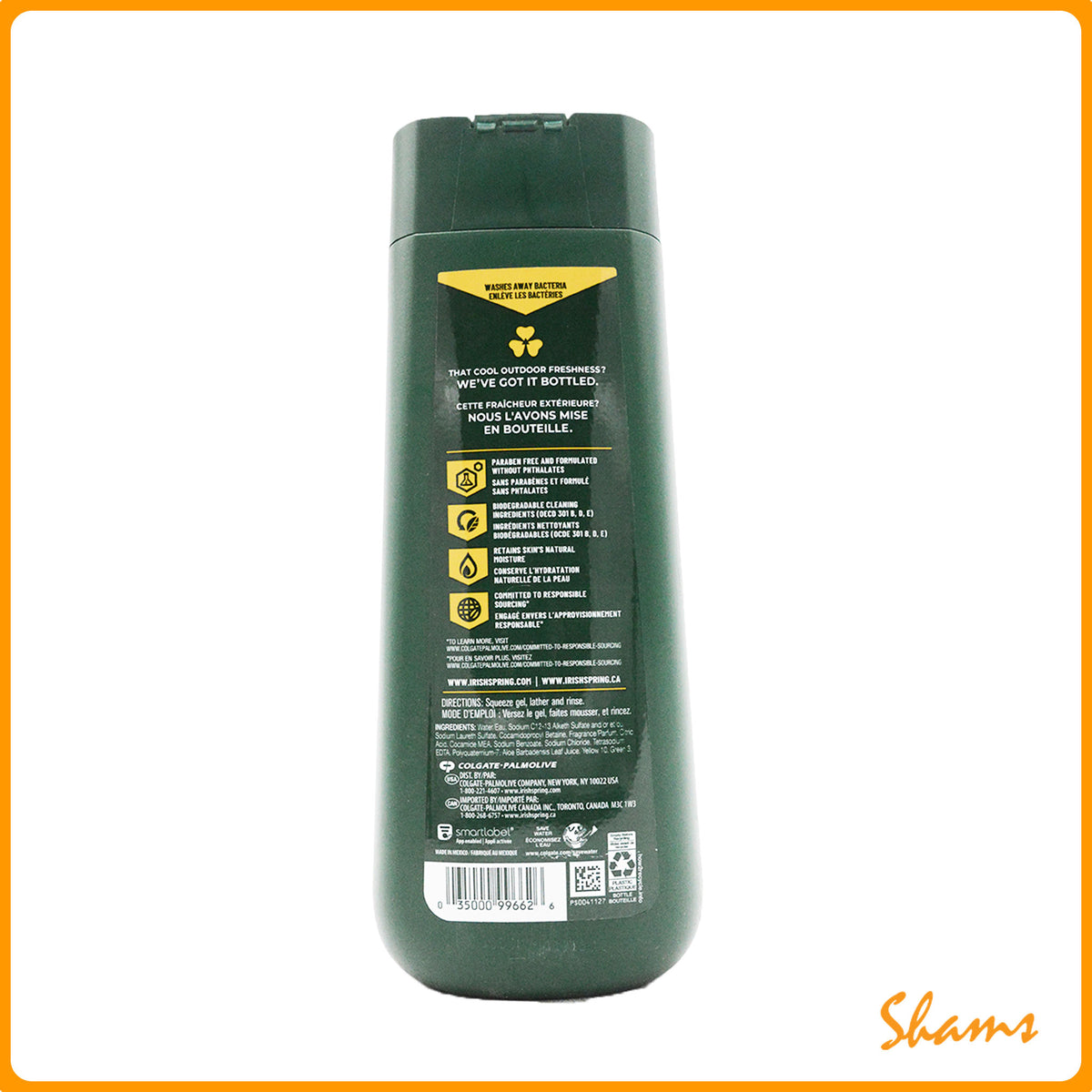 Irish Spring Aloe Mist Moisturizing Face+ Body Wash 591ml(20.Oz)
