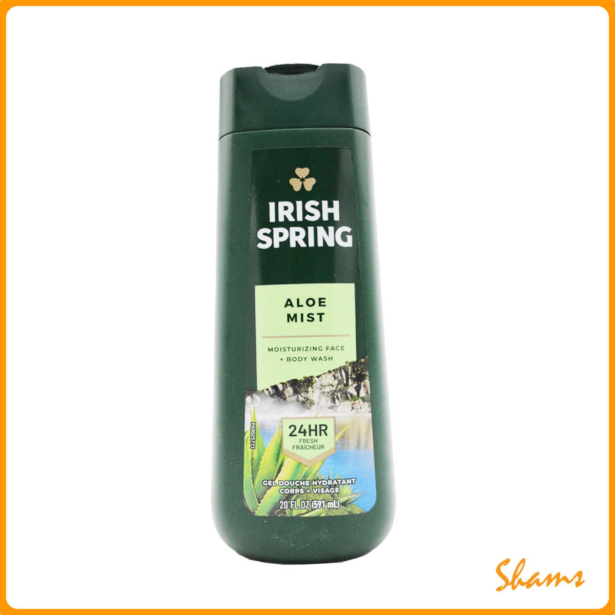 Irish Spring Aloe Mist Moisturizing Face+ Body Wash 591ml(20.Oz)
