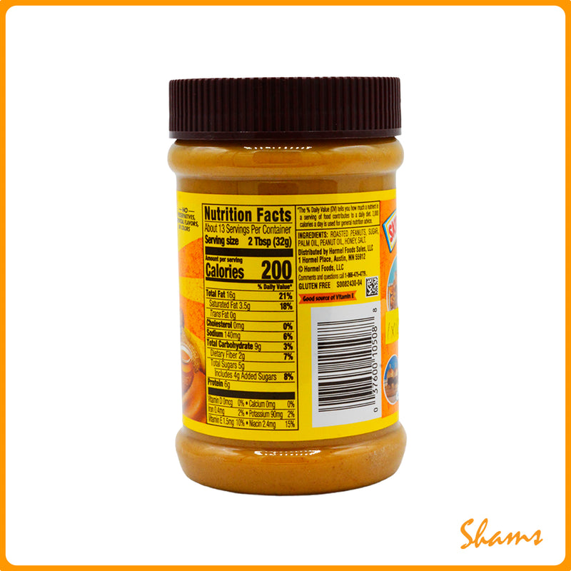 Skippy Natural Peanut Butter Spread With Honey 425g