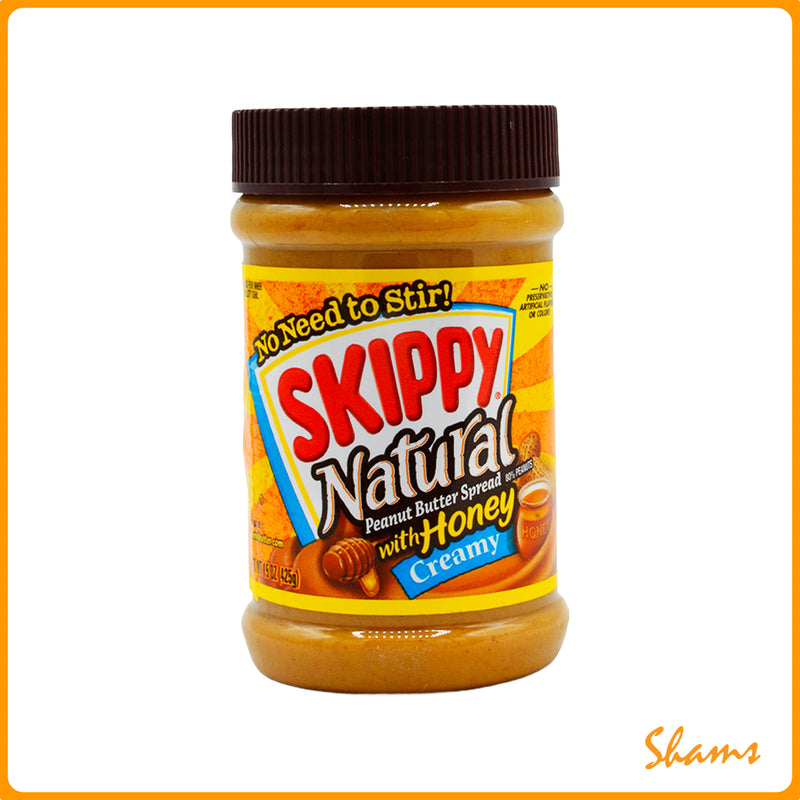 Skippy Natural Peanut Butter Spread With Honey 425g