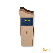 Ralph Lauren Polo 3p Socks-Brown