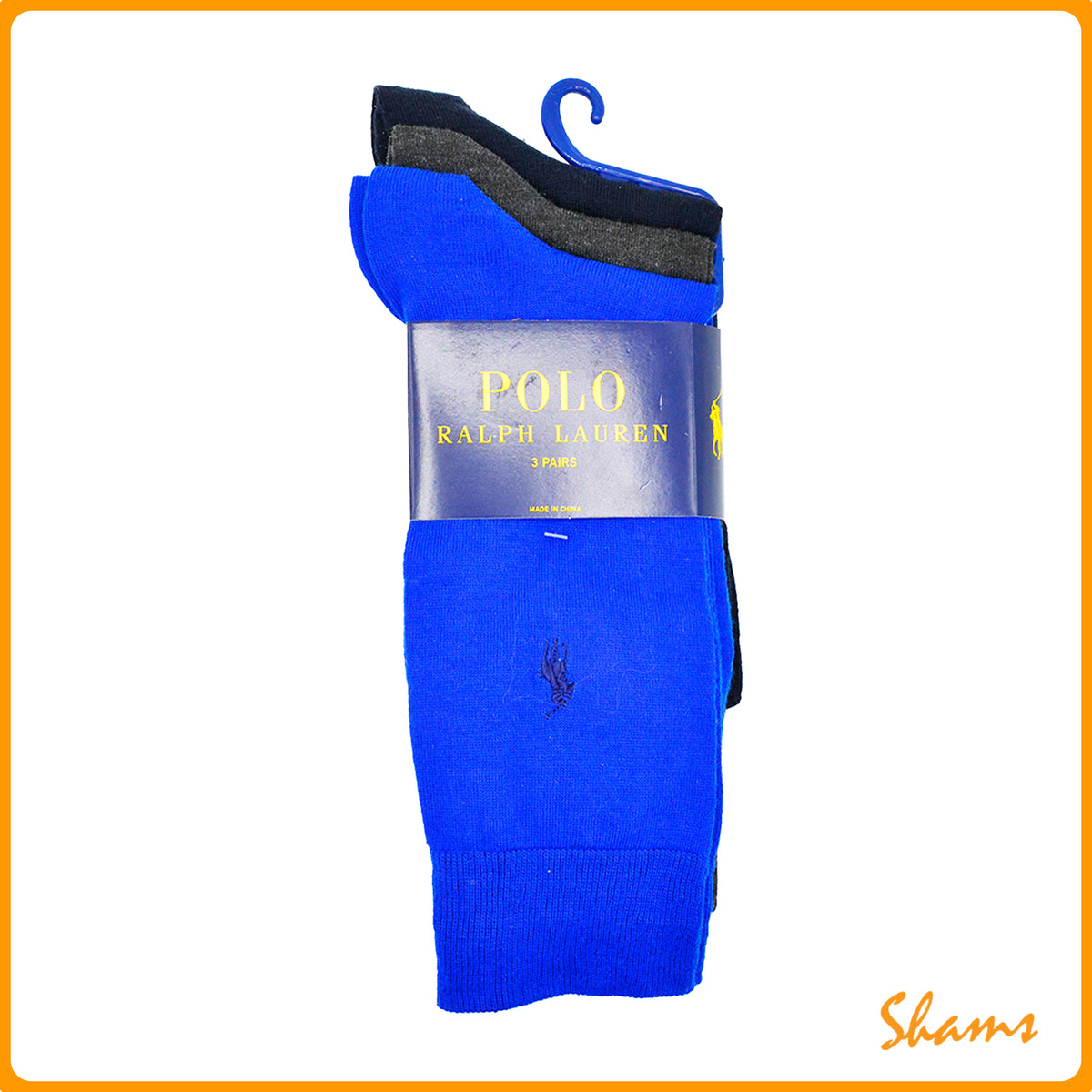 Ralph Lauren Polo Men Blue/Black Socks 3's