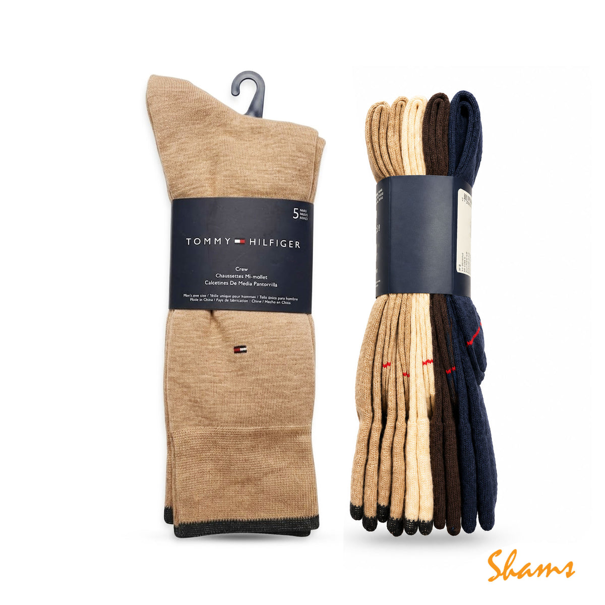 Tommy Hilfiger 5p Crew Socks-Assorted