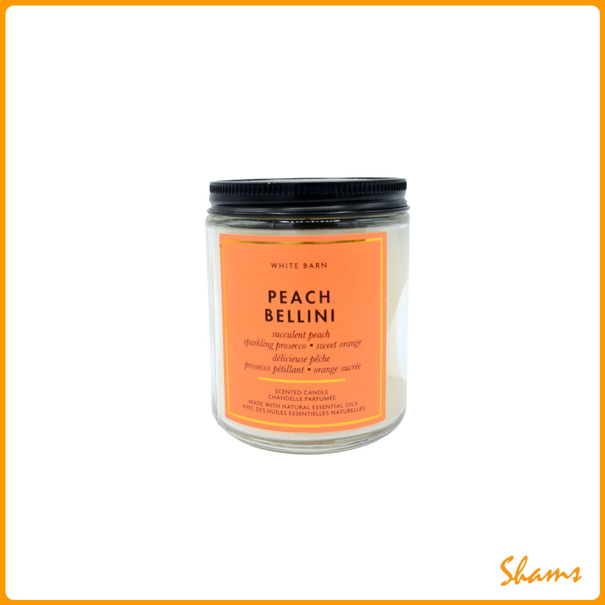 BBW White Barn Peach Bellini 1 Wick Scented Candle 198g