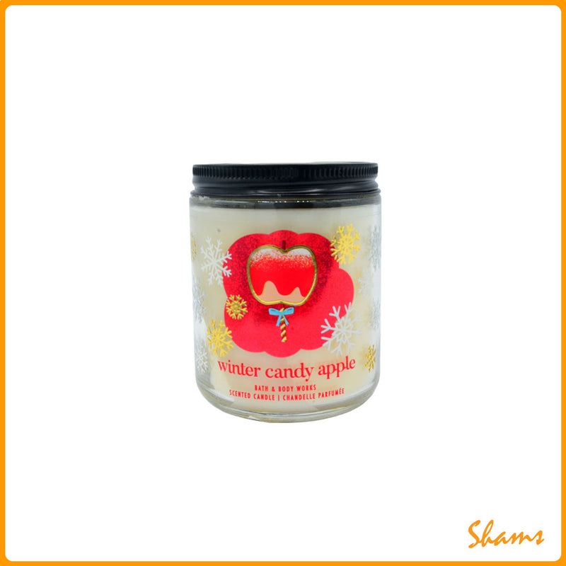 BBW White Barn Winter Candy Apple 1 Wick Scented Candle 198g