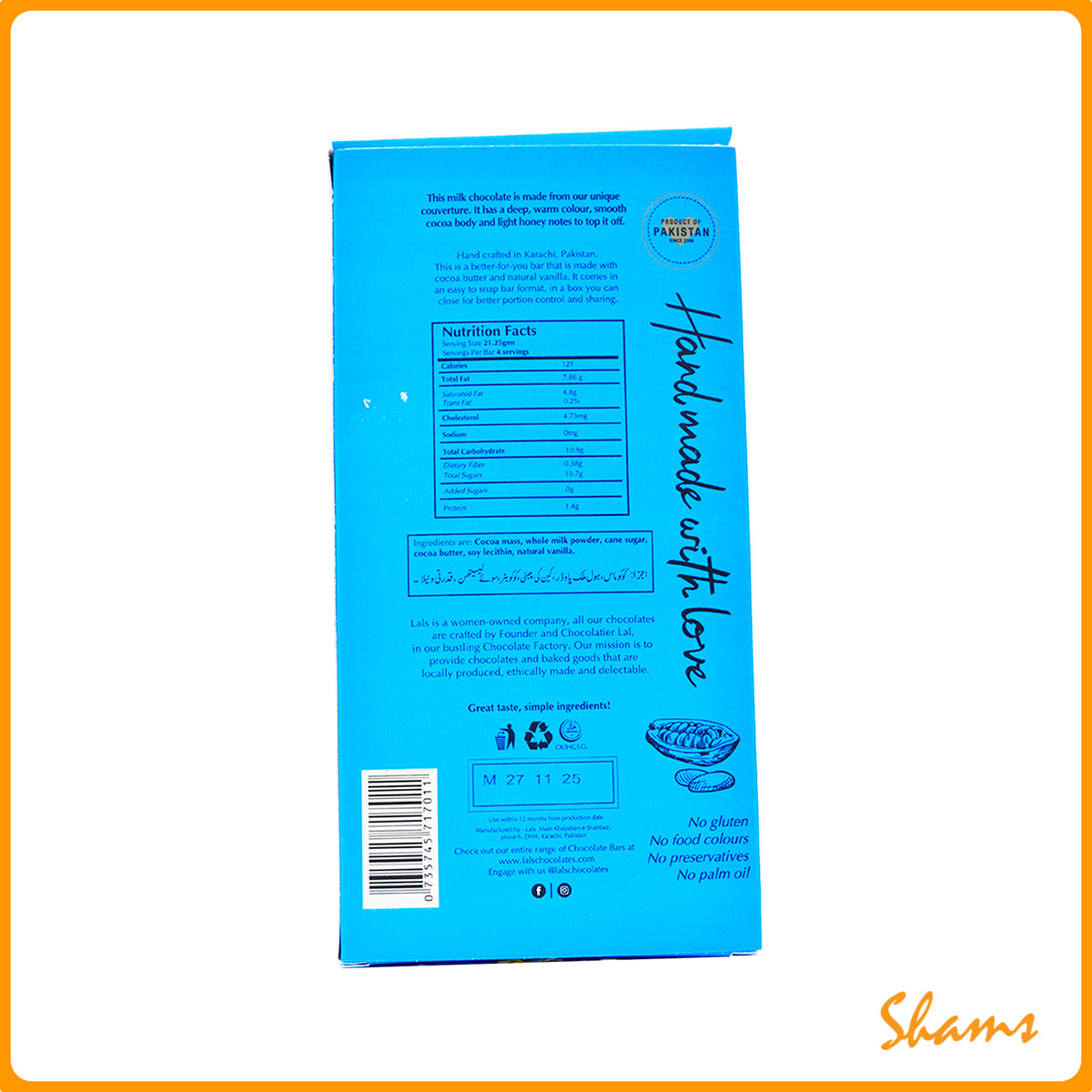 Lals Chocolate 36% Cocoa Smooth Milk 85g