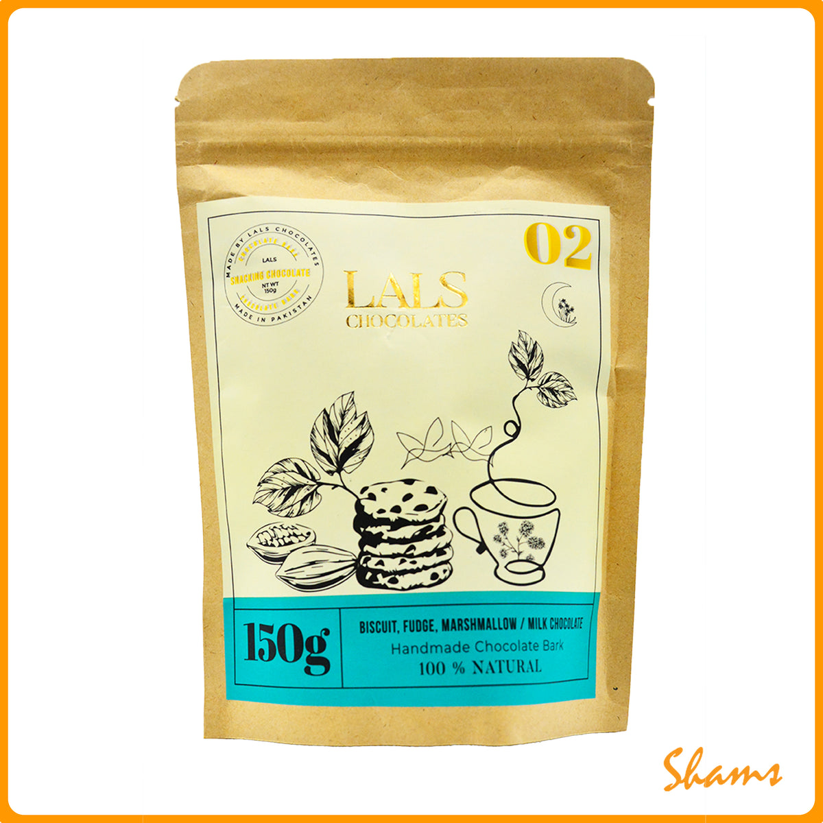 Lals Chocolate Biscuit Fudge Marshmallow in Chocolate Pouch 150g