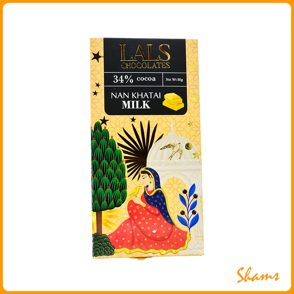 Lals Chocolate 34% Cocoa Nan Khatai Milk 80g