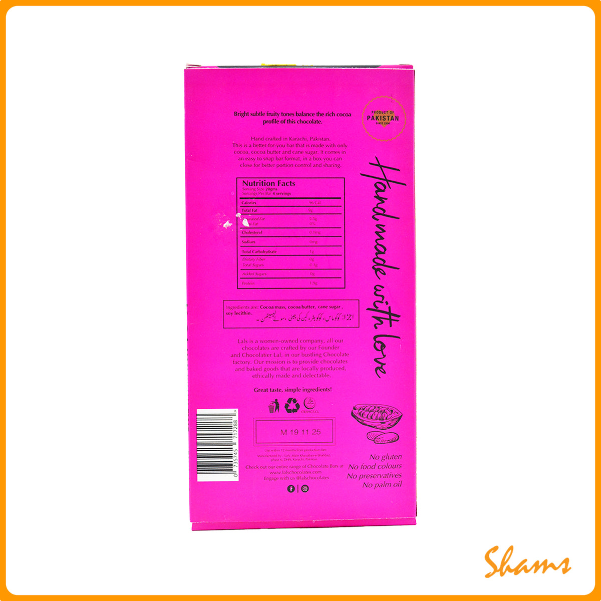 Lals Chocolate 70% Cocoa Intense Dark 85g