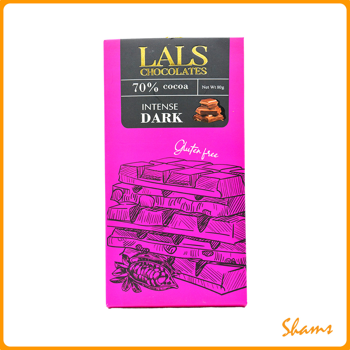 Lals Chocolate 70% Cocoa Intense Dark 85g