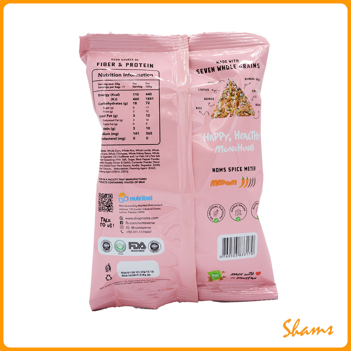 Noms Nachos Pink Salt And Pepper Chips 32g