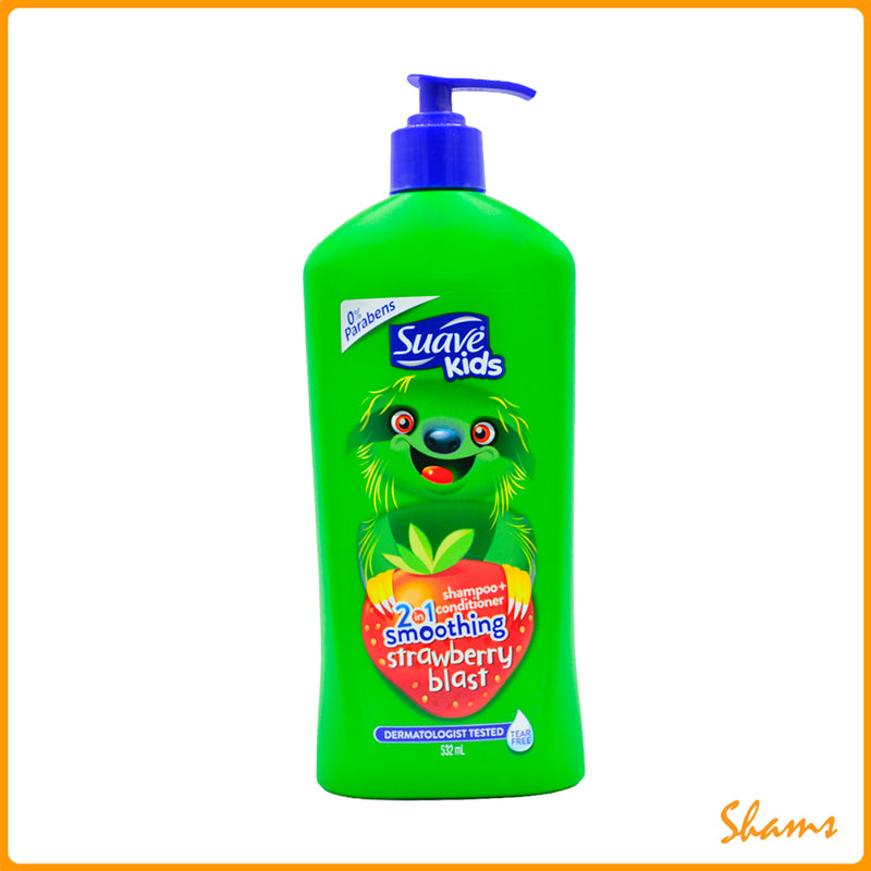 Suave Kids Smoothing Strawberry Blast 2in1 Shampoo & Conditioner 532ml