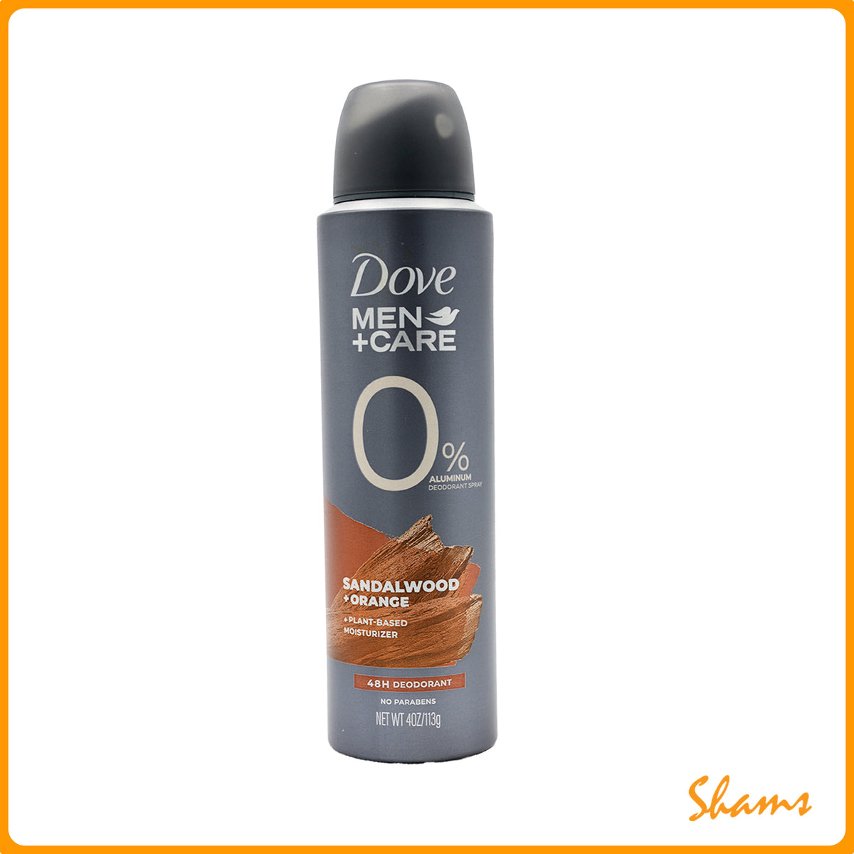 Dove Men+Care 0% Aluminum Sandalwood +Orange Deo Body Spray 113g