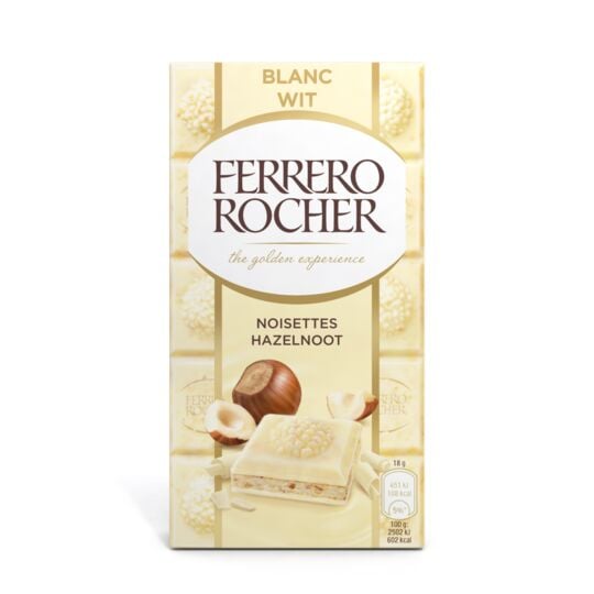 Ferrero Rocher Hazelnut White Bar 90g - Shams Shopping Centre Ferrero Rocher  