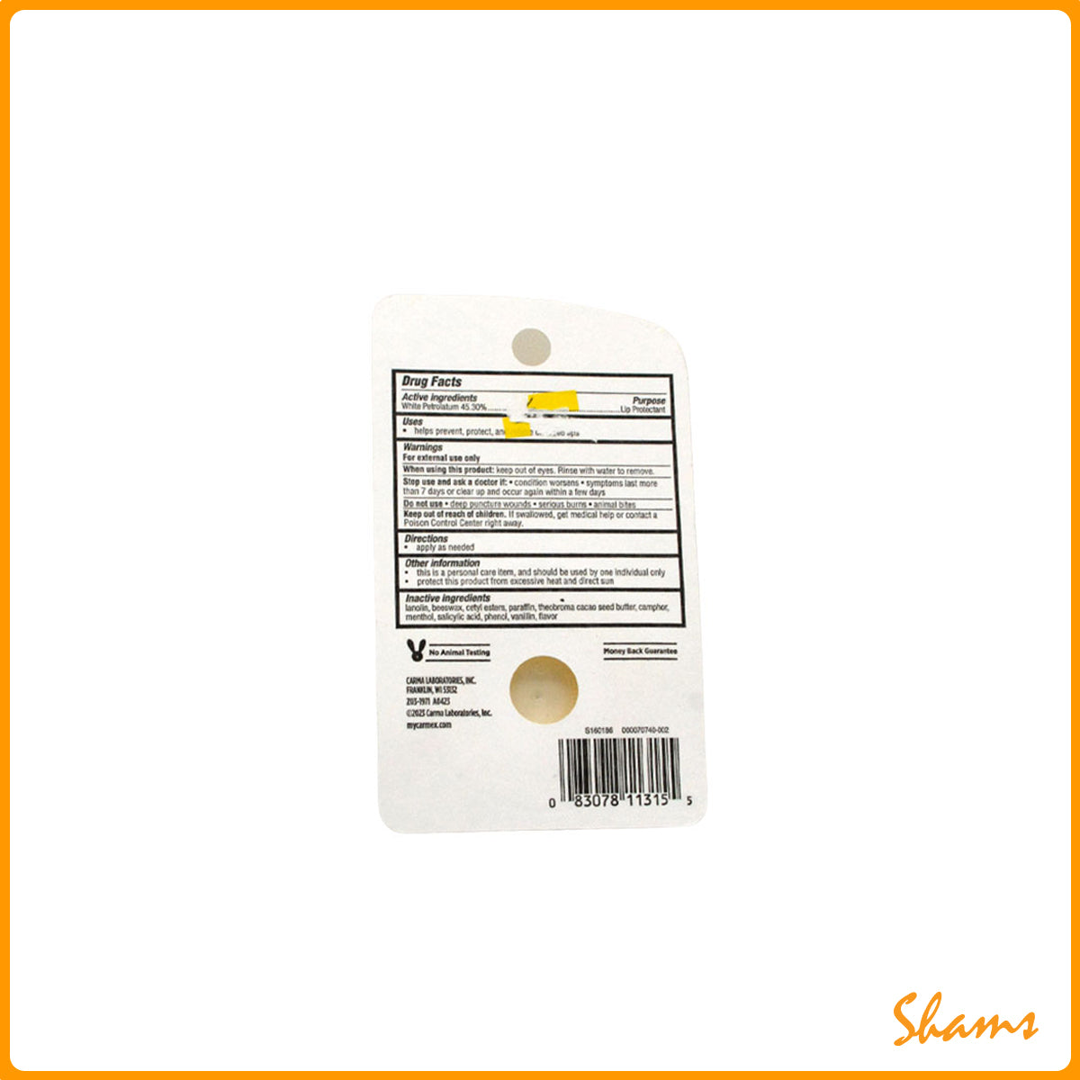 Carmex Classic Lip Balm Medicated Lip 7.5g