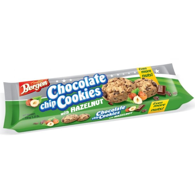 Bergen Chocolate Chip Cookies With Nuts 150g