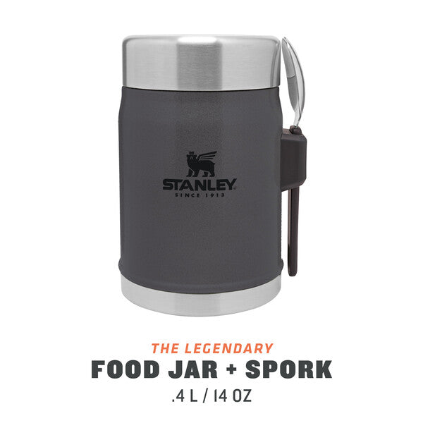 Stanley Classic Legendary Food Jar + Spork | 0.4L | Charcoal - Shams Shopping Centre Stanley  