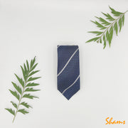 Gucci Navy Two-Tone Interlocking G Stripe Silk Tie (Y) - Shams Shopping Centre Gucci  