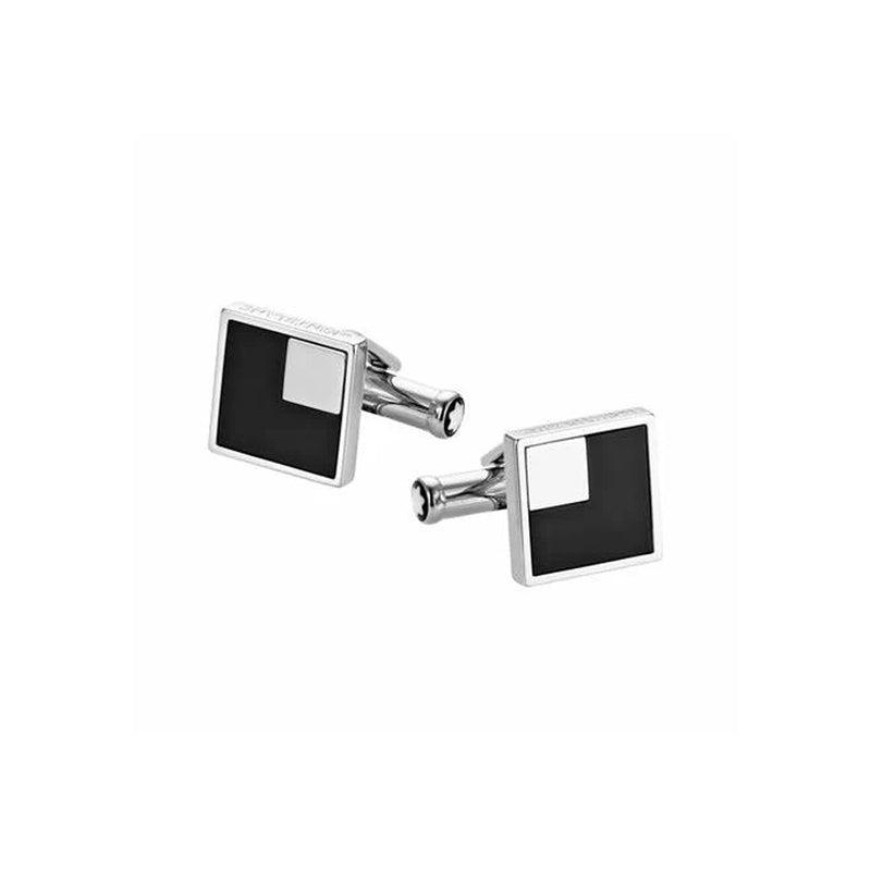 Montblanc Cufflinks Square Onyx With Steel Corner (Y) - Shams Shopping Centre Mont Blanc  