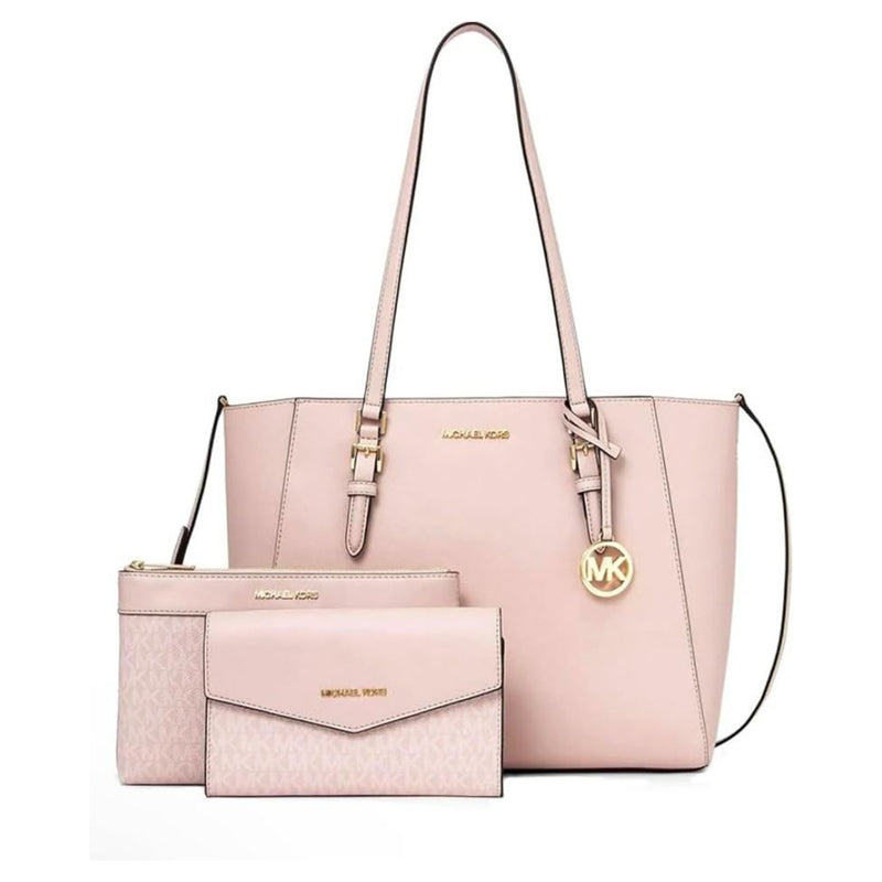 Michael Kors Charlotte Large 3in1 Tote Crossbody Handbag Leather Powder Blush