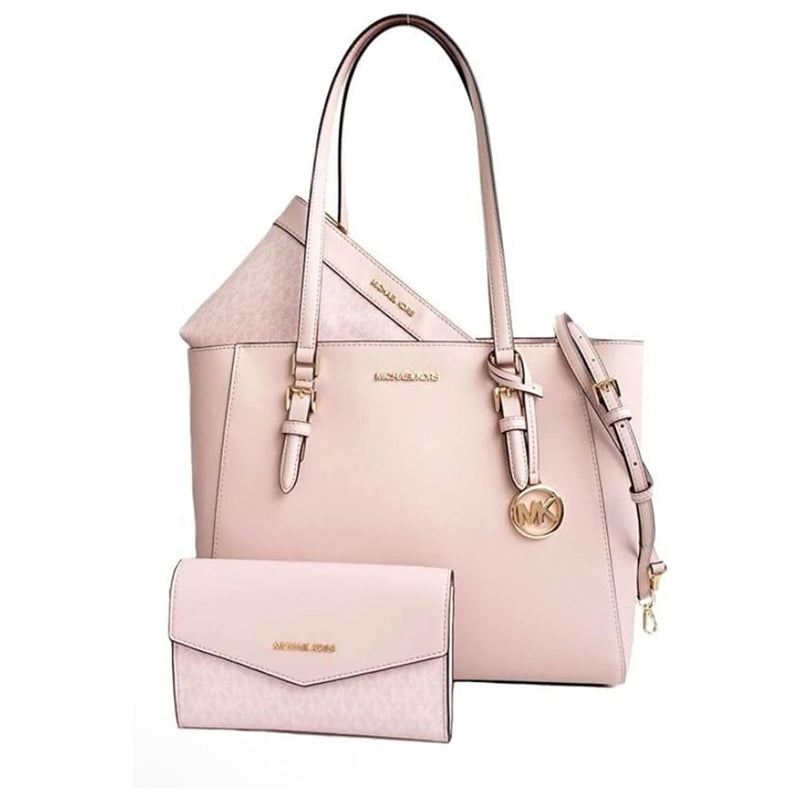 Michael Kors Charlotte Large 3in1 Tote Crossbody Handbag Leather Powder Blush