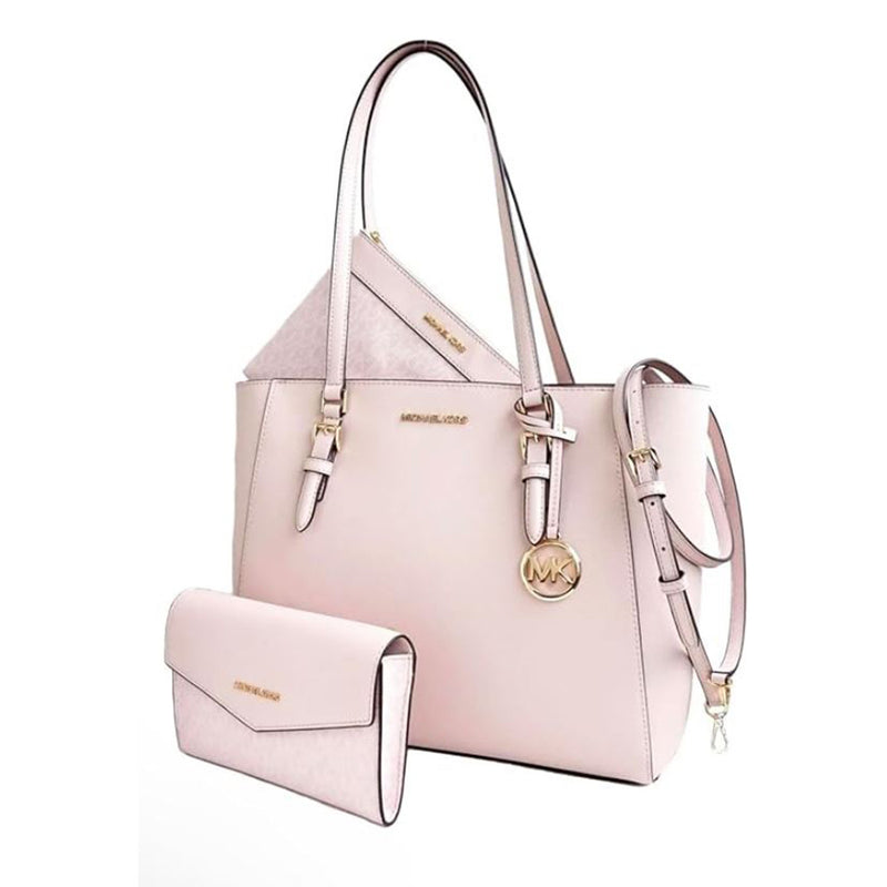 Michael Kors Charlotte Large 3in1 Tote Crossbody Handbag Leather Powder Blush