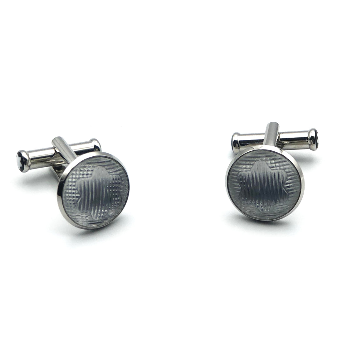 Montblanc Cufflinks Steel With Star Old Headlight Glass (Y) - Shams Shopping Centre Mont Blanc  