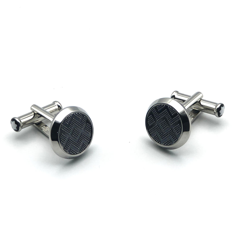 Montblanc Cufflinks Grey & Steel W Round (Y)