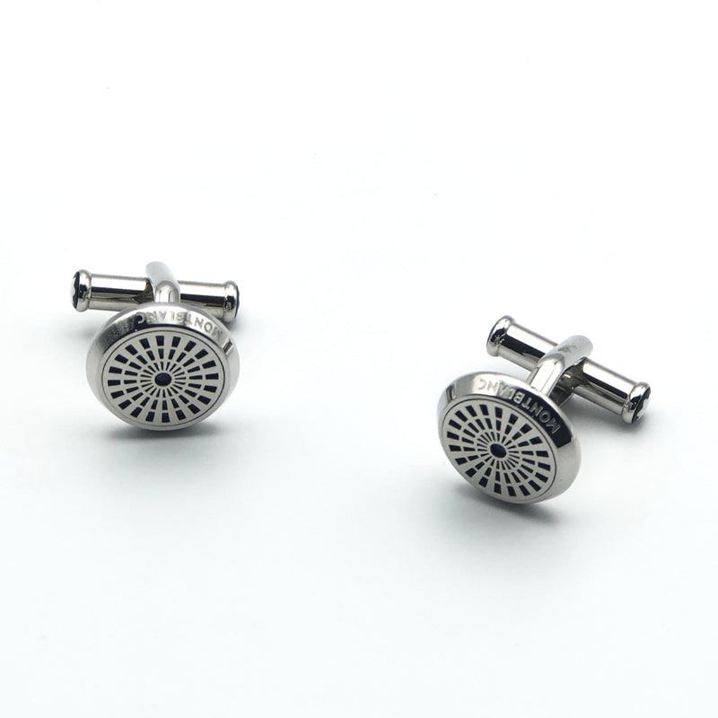 Montblanc  Cufflinks Round,Steel & Sao Paolo 118597 - Shams Shopping Centre Mont Blanc  