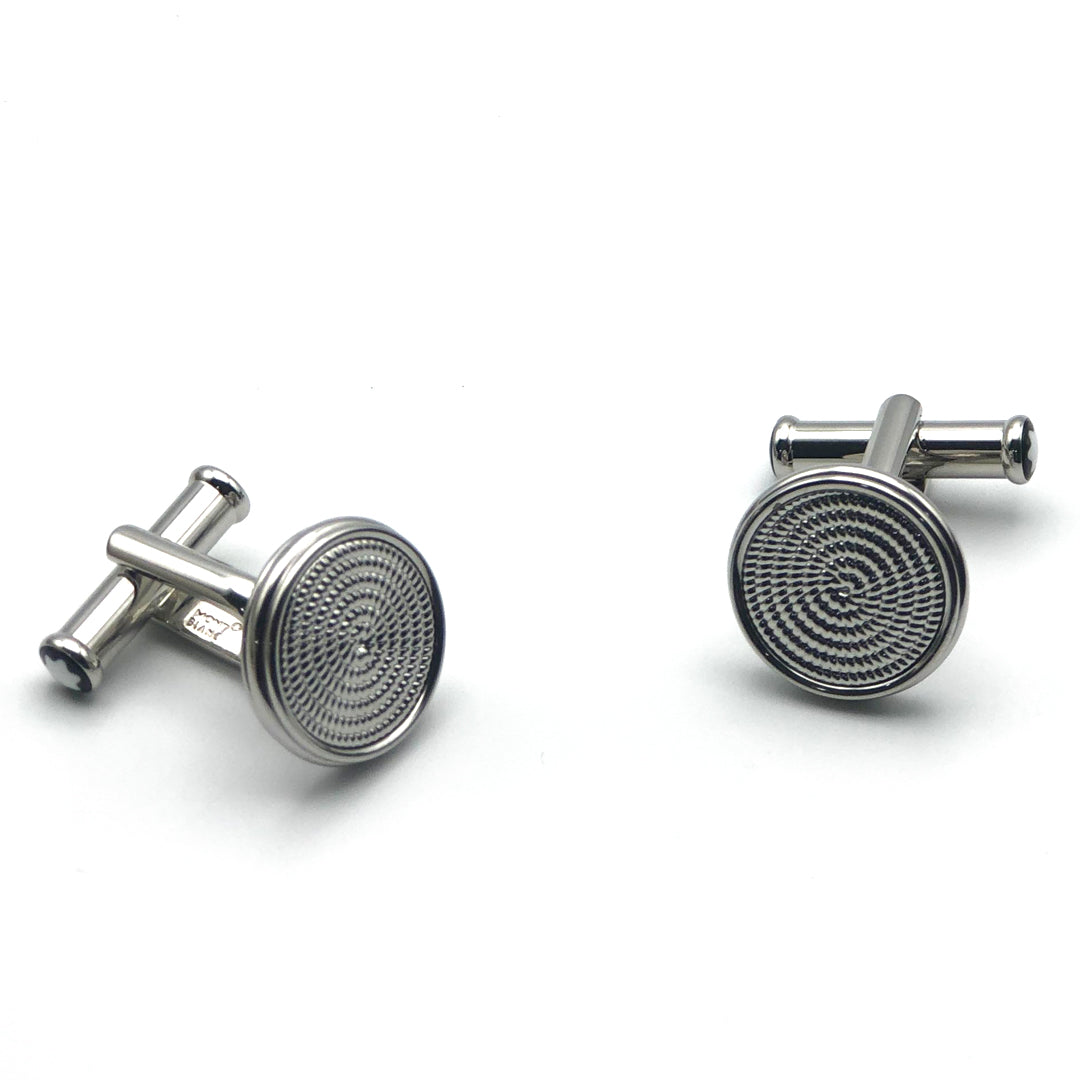 Montblanc Cufflinks Sartorial Steel Round (Y) - Shams Shopping Centre Mont Blanc  