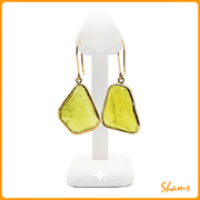 Laluna Jade Earrings In Gold Plating