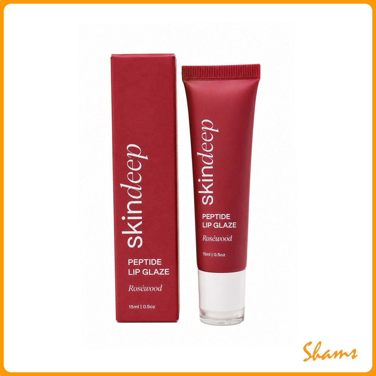 Skindeep Peptide Lip Glaze 15ml - Rose Wood