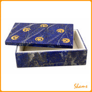 Laluna Lapis Lazuli Box with Brass Chand/Tara Design Work