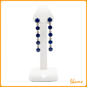 Laluna Long Chandlier Earrings in Lapis/Silver 925