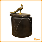 Laluna Ghandara Canister with Peacock Design in Brass Box - Large