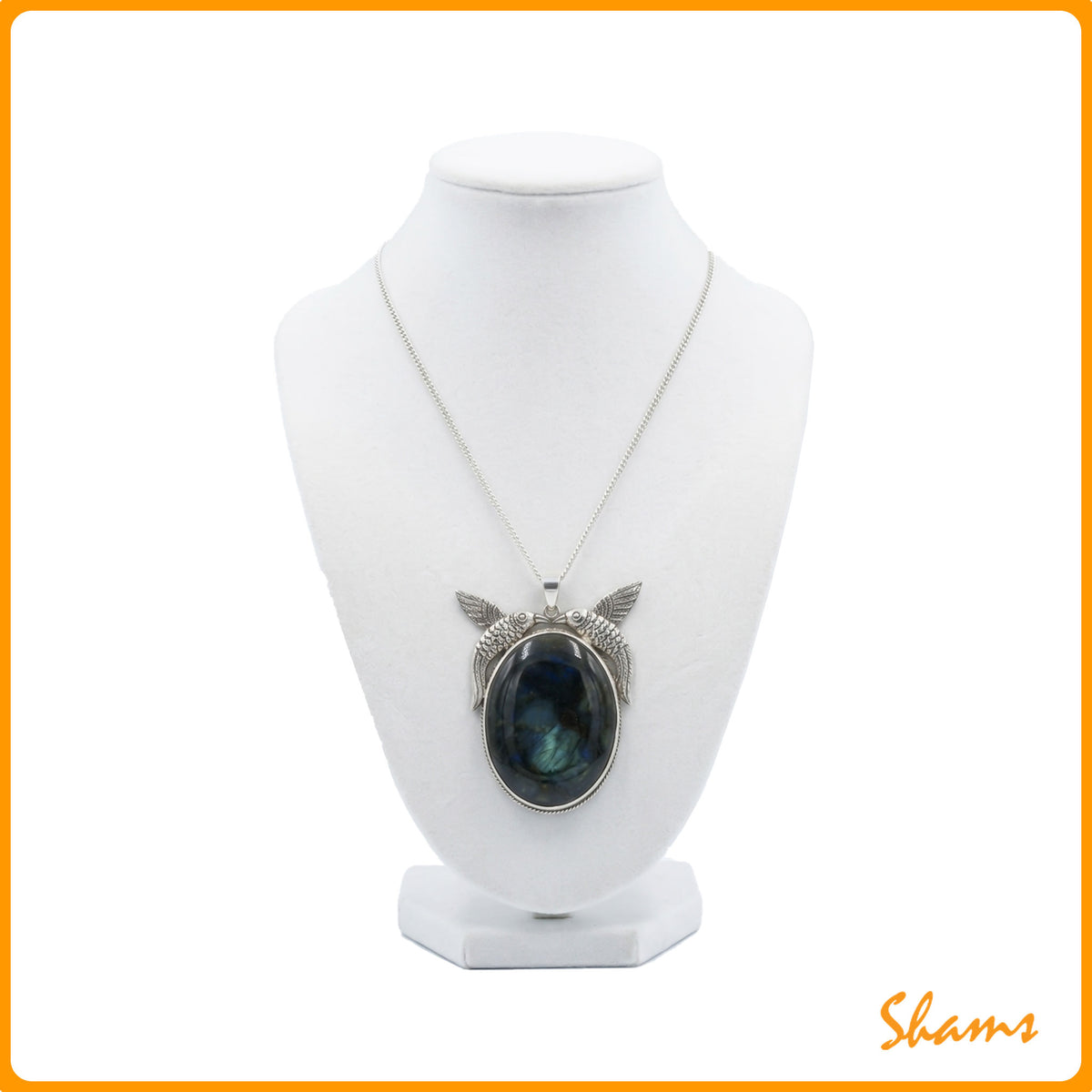Laluna Bird Design Labrodorite in silver sterling chain