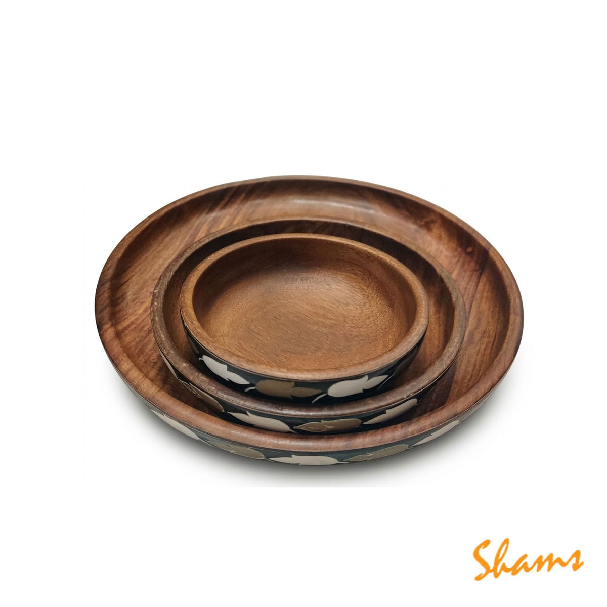 Udaari Crafts Black & Gold Leaf Plate