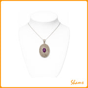 Laluna Pendent Silver Filigree Design With Star Ruby