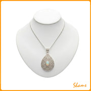 Laluna Pendent Silver Filigree with Opal Stone Design