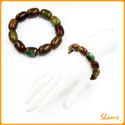 Laluna Agate Green/Brown Bracelet Plain