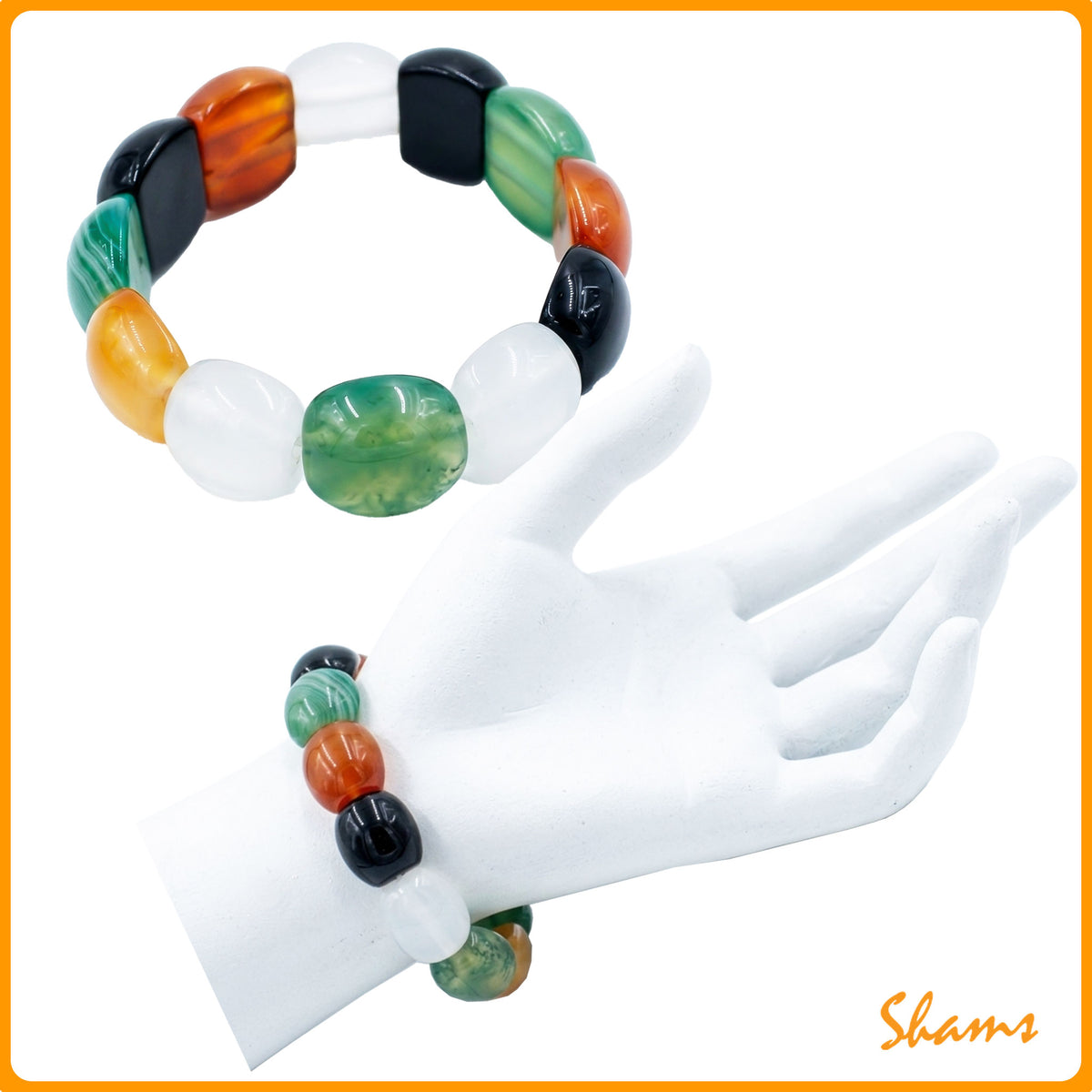 Laluna Multi Large Bead Agate Bracelet