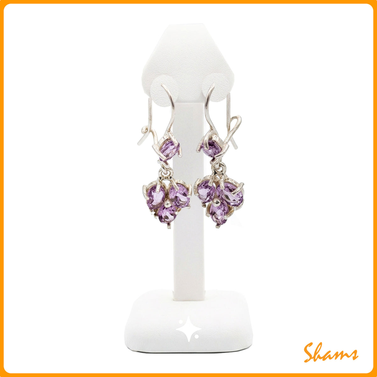 Laluna Amethyst Flower Earrings Silver