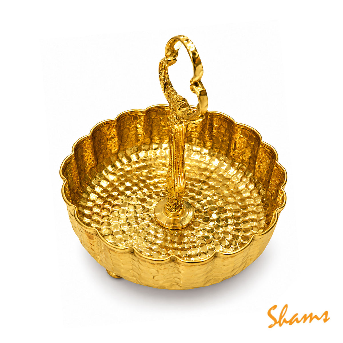 Tableware Scalloped Bowl Stand 08" Brass112