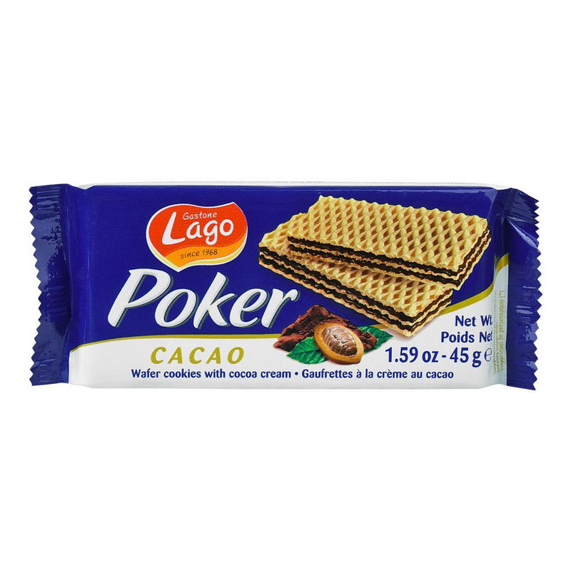 Lago Waffer Poker Cacao 45g - Shams Shopping Centre Lago  